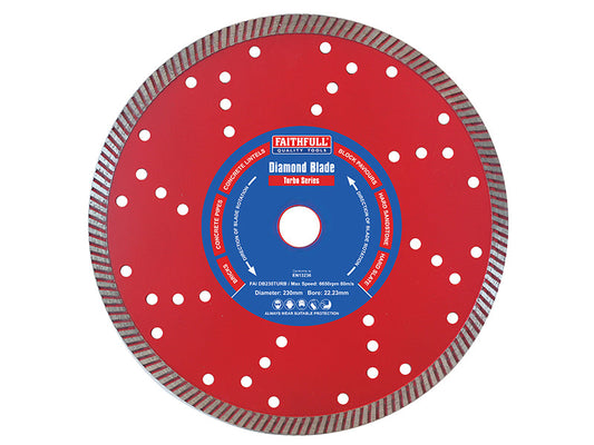 Turbo Cut Diamond Blade 230 x 22mm, Faithfull
