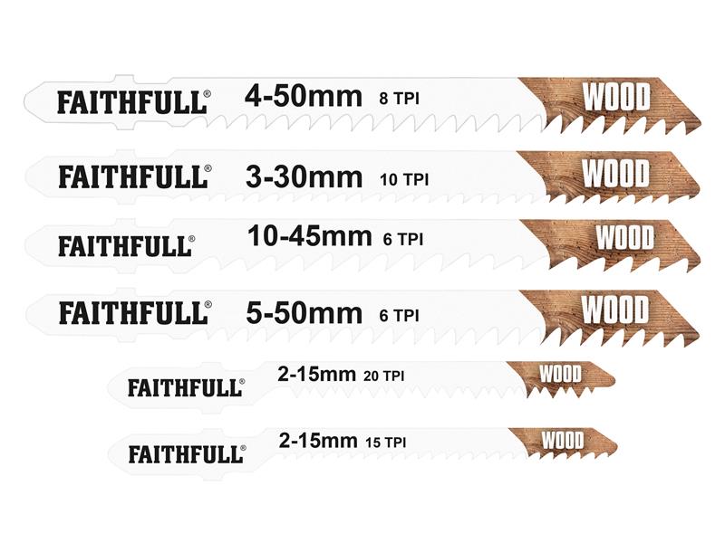 Jigsaw Blade Set of 10 Assorted, Faithfull