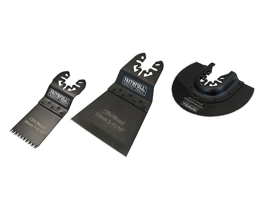 Multi-Function Tool Blade Set, 3 Piece, Faithfull