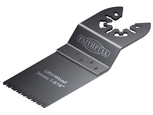 Multi-Function Tool CrV Flush Cut Wood Blade Ground Side Set 34mm (Box 100), Faithfull