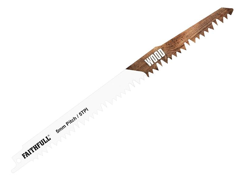 S1531L Sabre Saw Blade Wood 240mm 5 TPI (Pack of 5), Faithfull