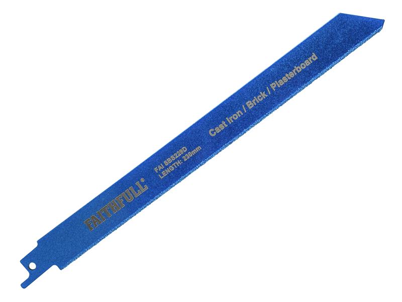 S229D Sabre Saw Blade Diamond Grit 230mm, Faithfull