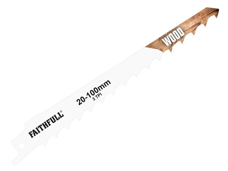 S617K Sabre Saw Blade Wood 150mm 3 TPI (Pack of 5), Faithfull