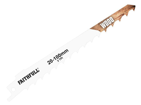 S617K Sabre Saw Blade Wood 150mm 3 TPI (Pack of 5), Faithfull