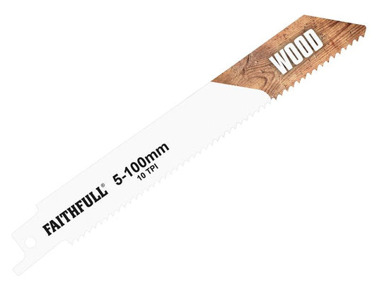 S811H Sabre Saw Blade Wood 150mm 10 TPI (Pack of 5), Faithfull