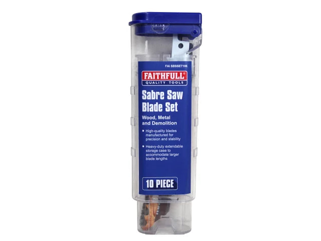 Sabre Saw Blade Set, 10 Piece, Faithfull