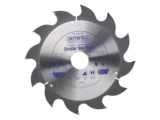 TCT Circular Saw Blade 190 x 30mm x 12T POS, Faithfull