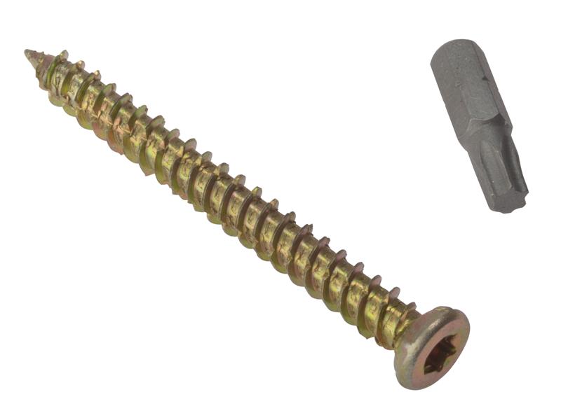 Concrete Frame Screw TORX® Compatible High-Low Thread ZYP 7.5 x 72mm Box 100, ForgeFix