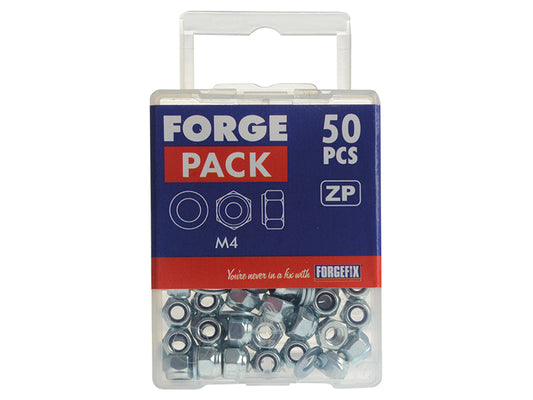 Nyloc Nuts & Washers Zinc Plated M4 ForgePack 50