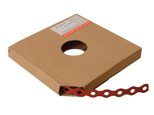 Red Plastic Coated Pre-Galvanised Band 17mm x 0.8 x 10m Box 1, ForgeFix