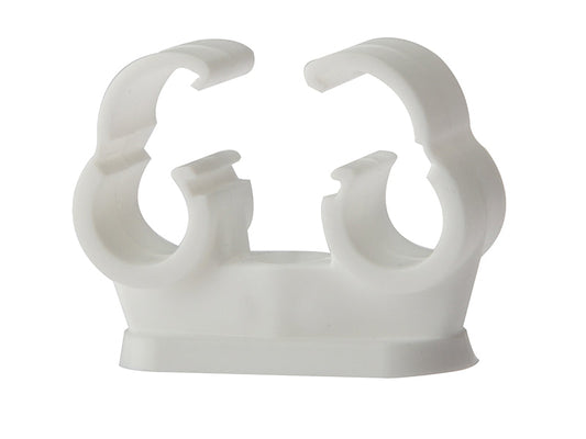 Pipe Clip Double Cliplock 15mm Box 50, ForgeFix