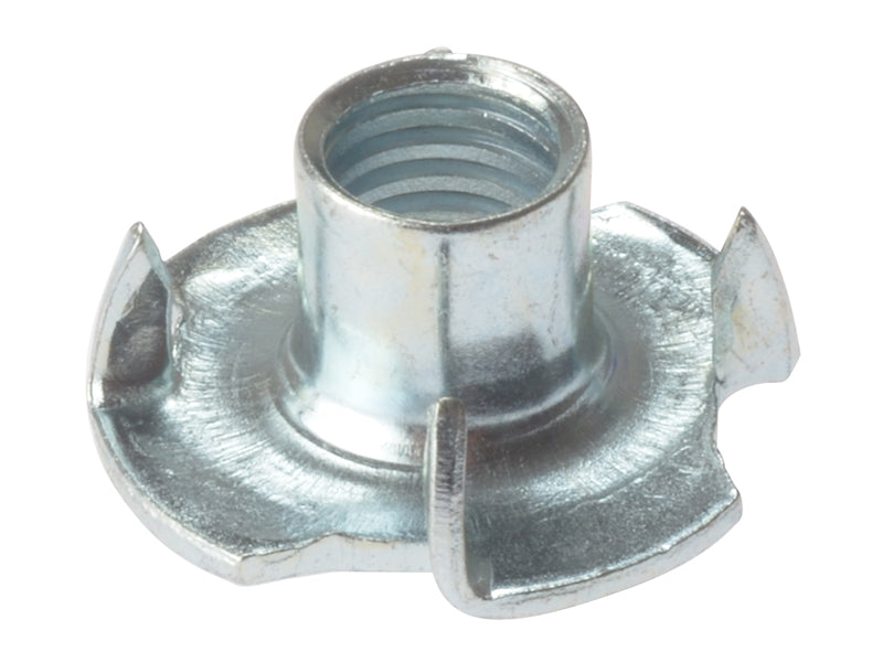 Pronged T Nuts ZP M6 Bag 10, ForgeFix