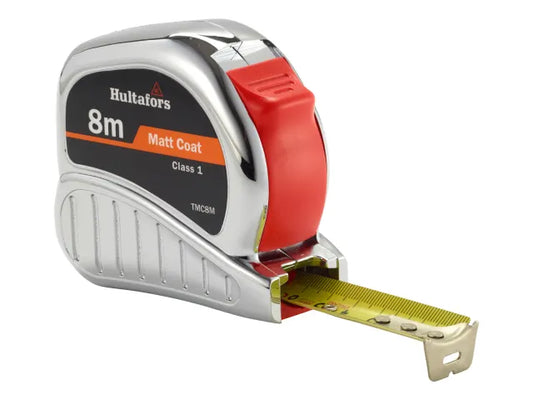 TM8M Chrome Tri-Matic Pocket Tape 8m (Width 25mm), Hultafors