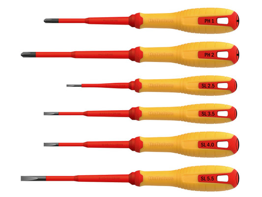 VDE Phillips & Slotted Screwdriver Set, 6 Piece, Hultafors
