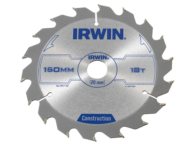 Construction Circular Saw Blade 150 x 20mm x 18T ATB, IRWIN®