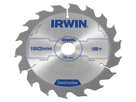 Construction Circular Saw Blade 150 x 20mm x 18T ATB, IRWIN®