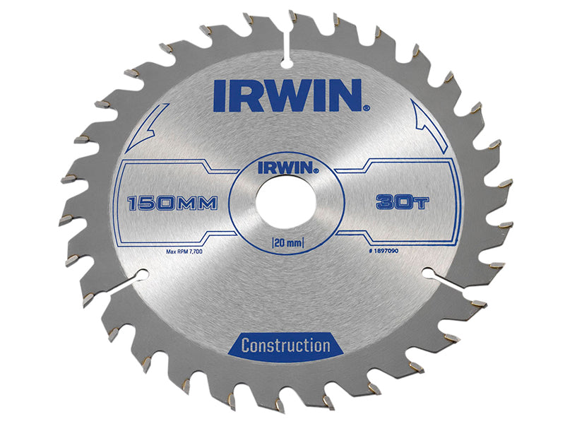 Construction Circular Saw Blade 150 x 20mm x 30T ATB, IRWIN®