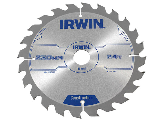 Construction Circular Saw Blade 230 x 30mm x 24T ATB, IRWIN®
