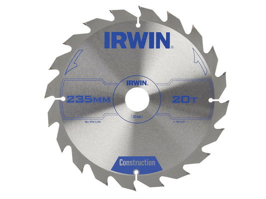 Construction Circular Saw Blade 235 x 30mm x 20T ATB, IRWIN®