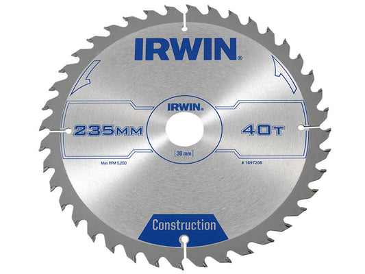 Construction Circular Saw Blade 235 x 30mm x 40T ATB, IRWIN®