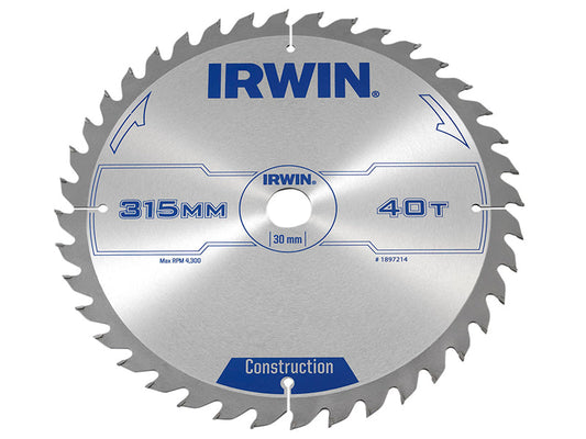 General Purpose Table & Mitre Saw Blade 315 x 30mm x 40T ATB, IRWIN®
