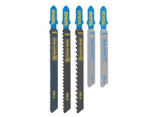 HCS/HSS T-Shank Jigsaw Blade Set, 5 Piece, IRWIN®