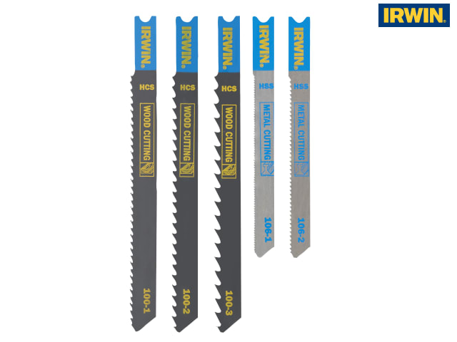 HCS/HSS U-Shank Jigsaw Blade Set, 5 Piece, IRWIN®