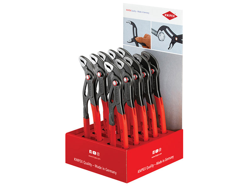 Knipex Cobra® Quickset Waterpump Pliers Counter Display (10 x KPX8721250), Knipex
