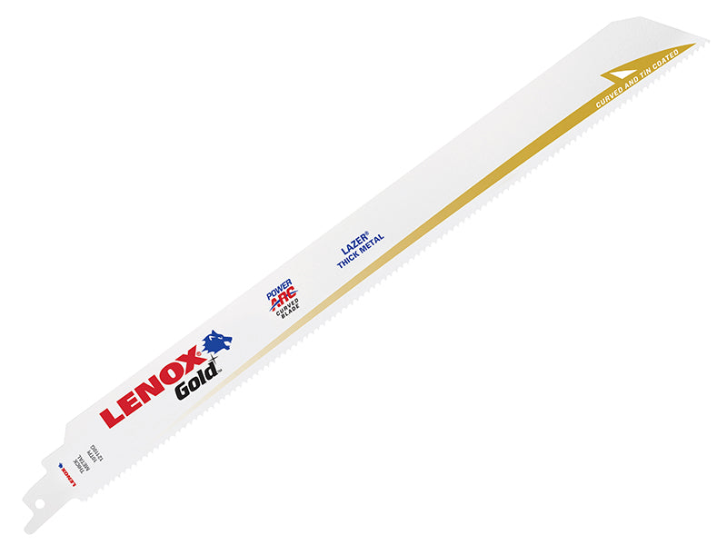12110GR Gold® Extreme Reciprocating Saw Blades 300mm 10 TPI (Pack 5), LENOX