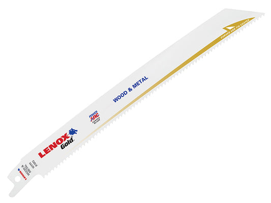 810GR Gold® Metal Cutting Reciprocating Saw Blades 200mm 10 TPI (Pack 5), LENOX