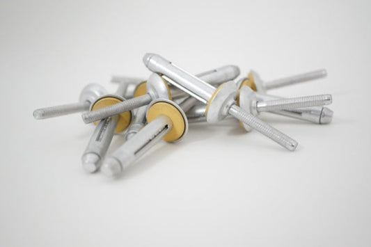 7.8 Aluminium / Aluminium Lge Flange Hd Load Spread Washer Rivets, Morgans OJ