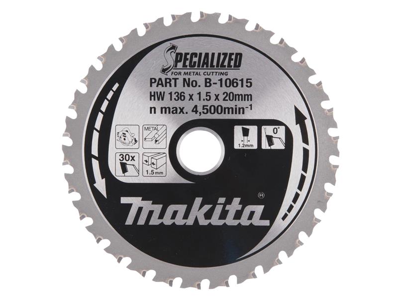 B-10615 Metal Cutting Circular Saw Blade 136 x 20mm x 30T, Makita