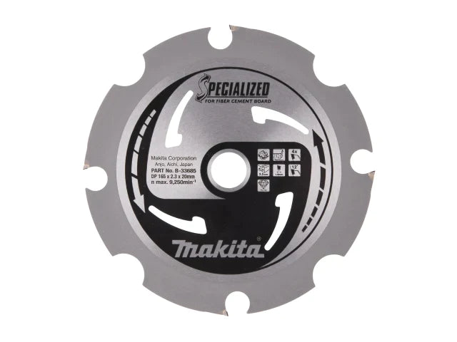 B-33685 Specialized Blade for Fibre Cement Board 165 x 20mm x 4T, Makita