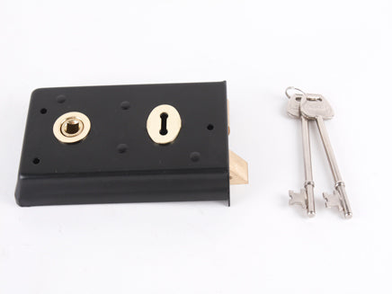 Narrow Style Rimlock Reverse BLK To Pass - 140mm x 76mm - KX130, Morgans OJ