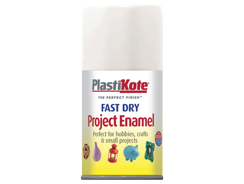 Fast Dry Enamel Aerosol Gloss White 100ml, PlastiKote