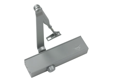 Power Size 2-4 by Spring/Adjustable. Commercial Closer. Silver Powder Coat Steel., Morgans OJ