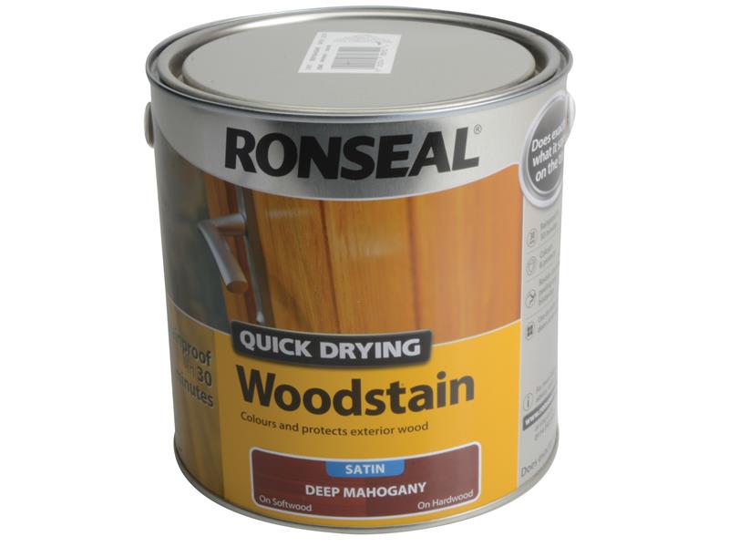 Quick Drying Woodstain Satin Deep Mahogany 2.5 litre, Ronseal