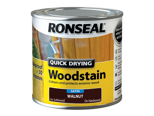 Quick Drying Woodstain Satin Smoked Walnut 250ml, Ronseal