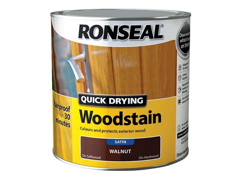 Quick Drying Woodstain Satin Smoked Walnut 2.5 litre, Ronseal
