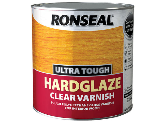 Ultra Tough Hardglaze Internal Clear Gloss Varnish 2.5 litre, Ronseal