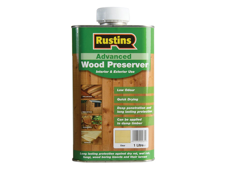 Advanced Wood Preserver Clear 1 litre, Rustins