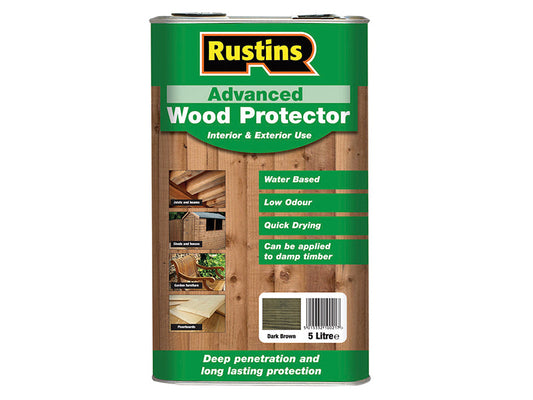 Advanced Wood Preserver Dark Brown 5 litre, Rustins