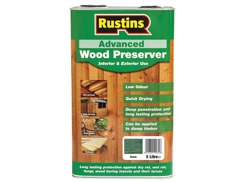 Advanced Wood Preserver Green 5 litre, Rustins