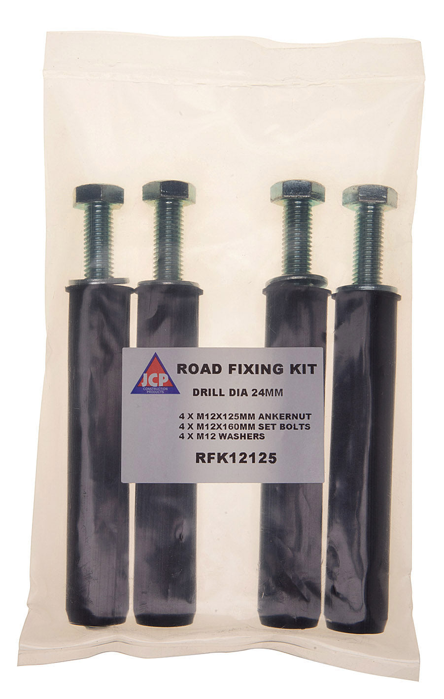 Road Fixing Kit - 4 x M12 x 125mm Ankernuts C/W M12 x 160mm Set Bolt & Washer, Morgans OJ