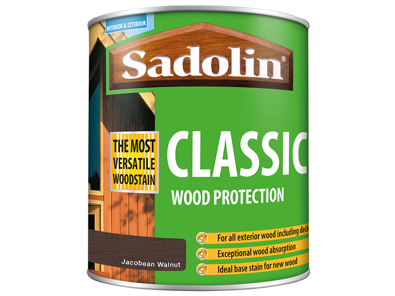Classic Wood Protection Jacobean Walnut 1 litre, Sadolin