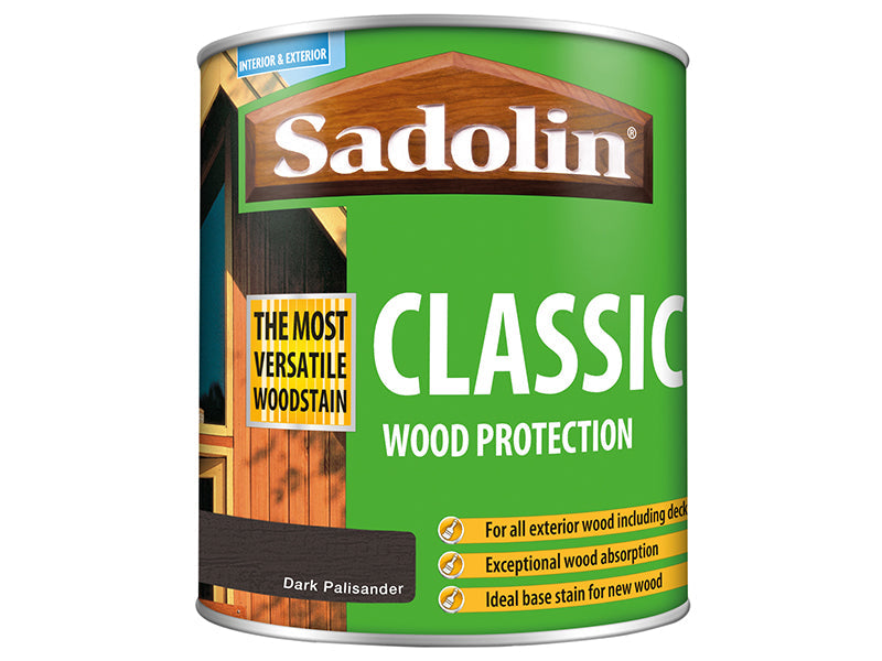 Classic Wood Protection Dark Palisander 1 litre, Sadolin