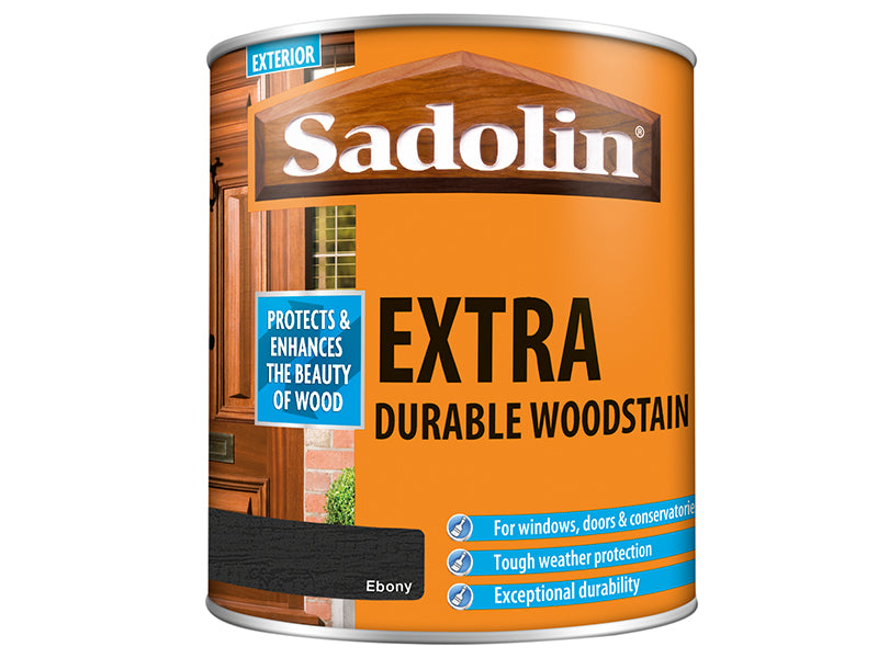 Extra Durable Woodstain Ebony 1 litre, Sadolin
