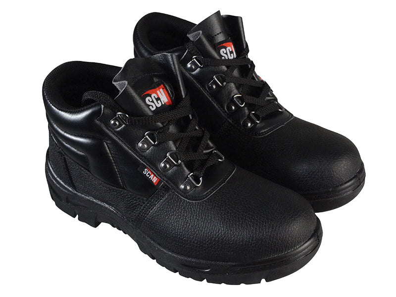 4 D-Ring Chukka Safety Boots Black UK 10 EUR 44, Scan