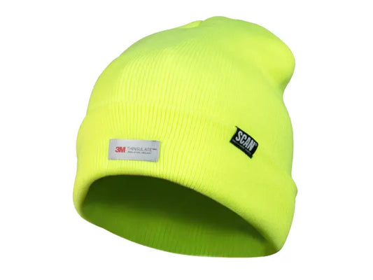 Hi-Vis Yellow Beanie Hat, Scan