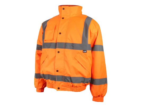 Hi-Vis Bomber Jacket Orange - L (44in), Scan